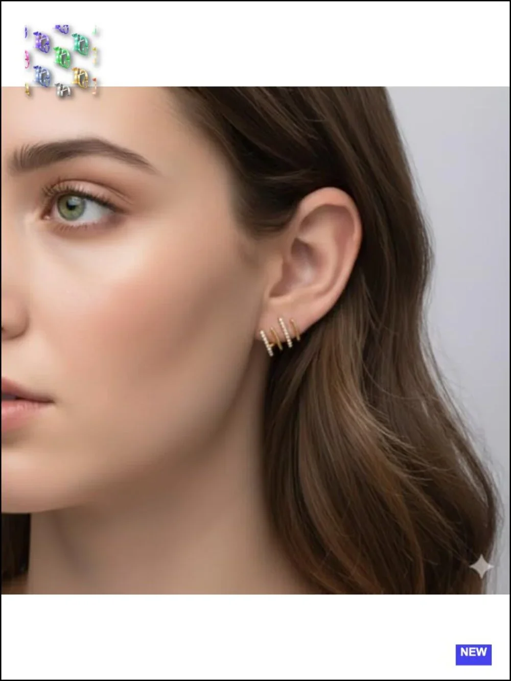 18K Gold Plated Stainless Steel Hoop Earrings with Cubic Zirconia Huggie Hoops